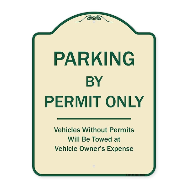 Designer Series-Parking By Permit Vehicles Without Permits Towed Vehic, 24" x 18", TG-1824-9803